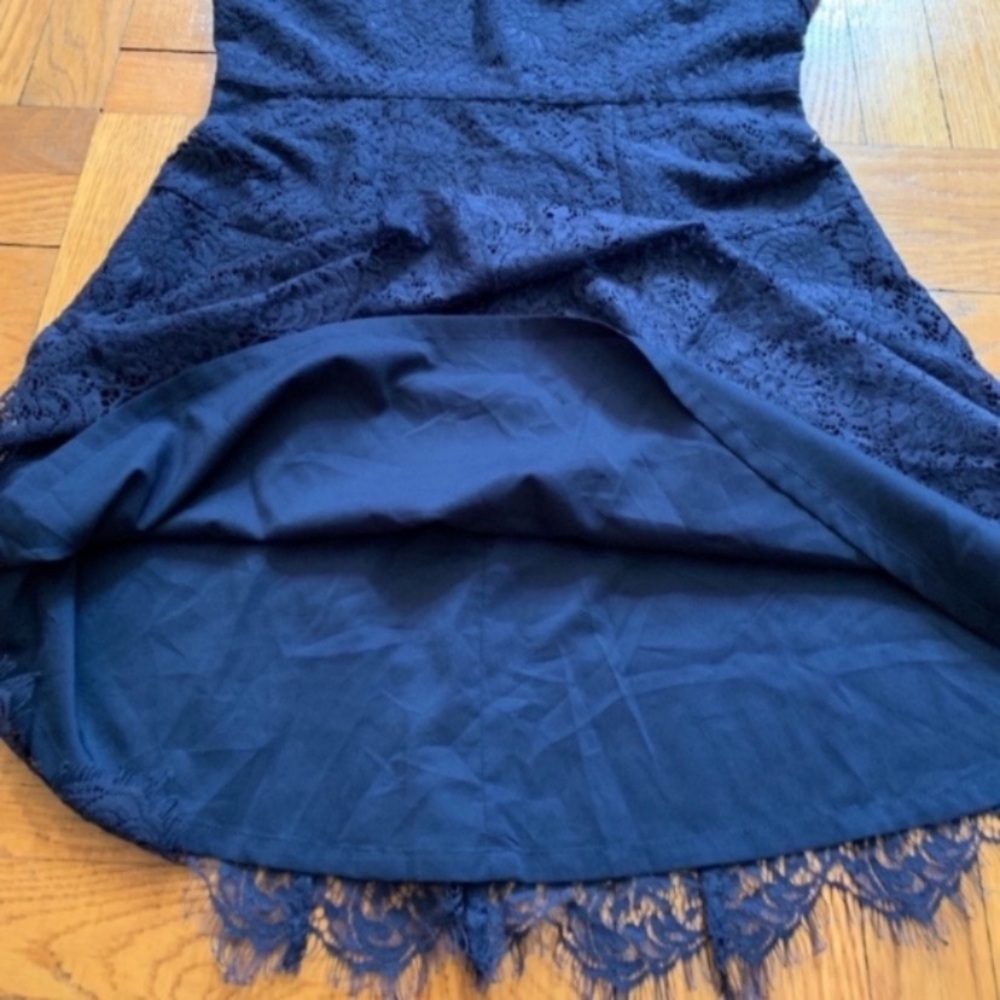 🆕 Madewell Lace Shift Dress Navy Blue - Picture 13 of 14